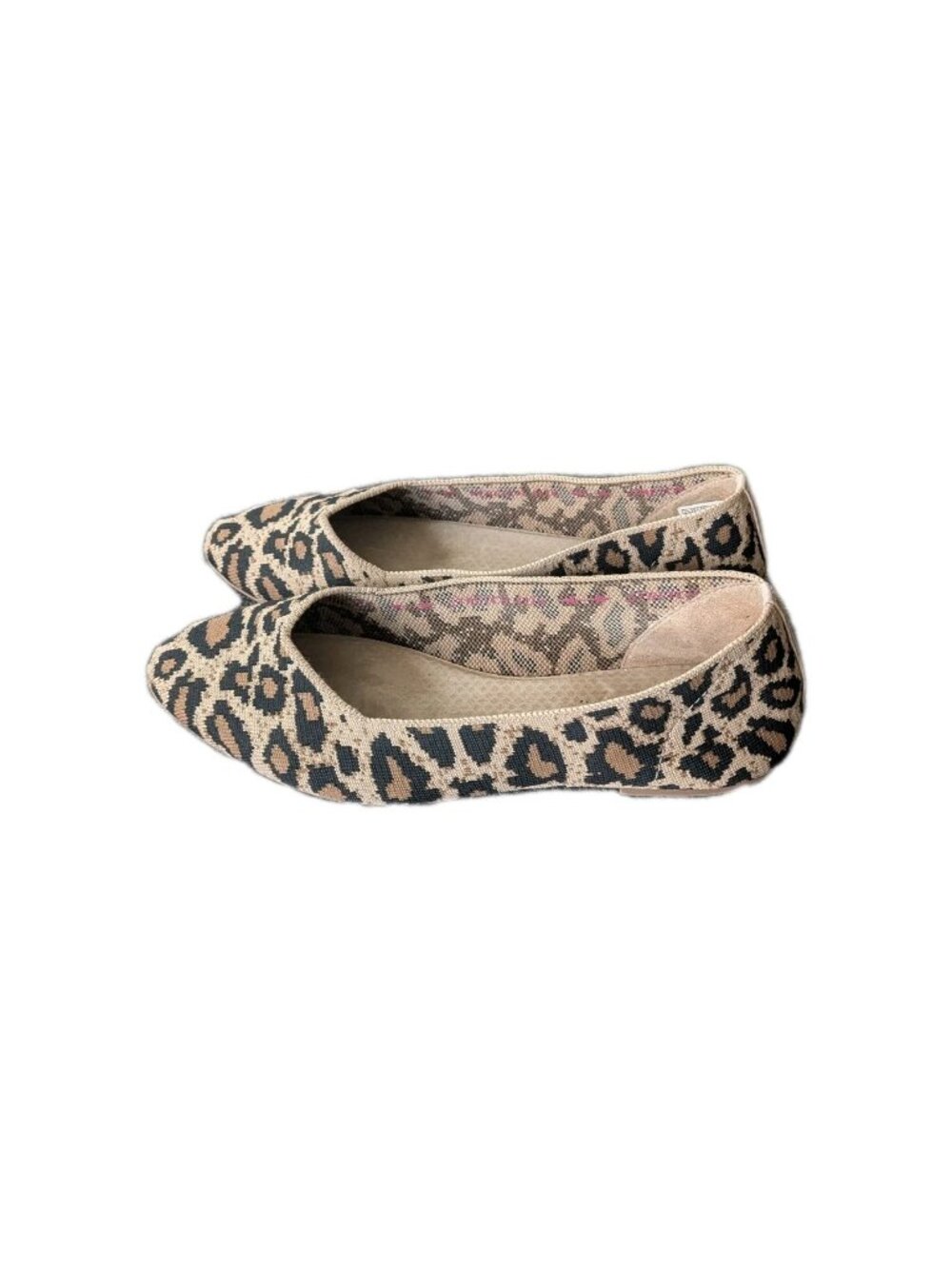 Skechers Leopard Print Flats Women's 8.5 Knit Pointed Toe Y2K Ballet Shoes